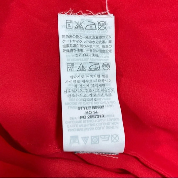 J Crew Red Drapey Keyhole Blouse Sleeveless Top Size 6 - Picture 6 of 9